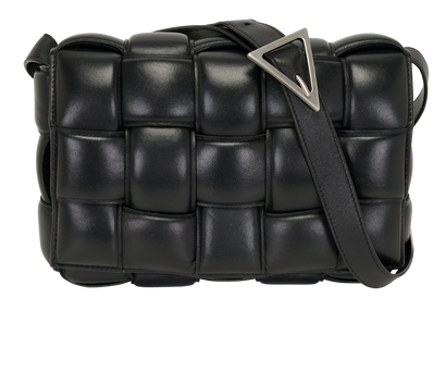 Medium Padded Cassette, &pound;695, Handbags, Black, Leather, Front view